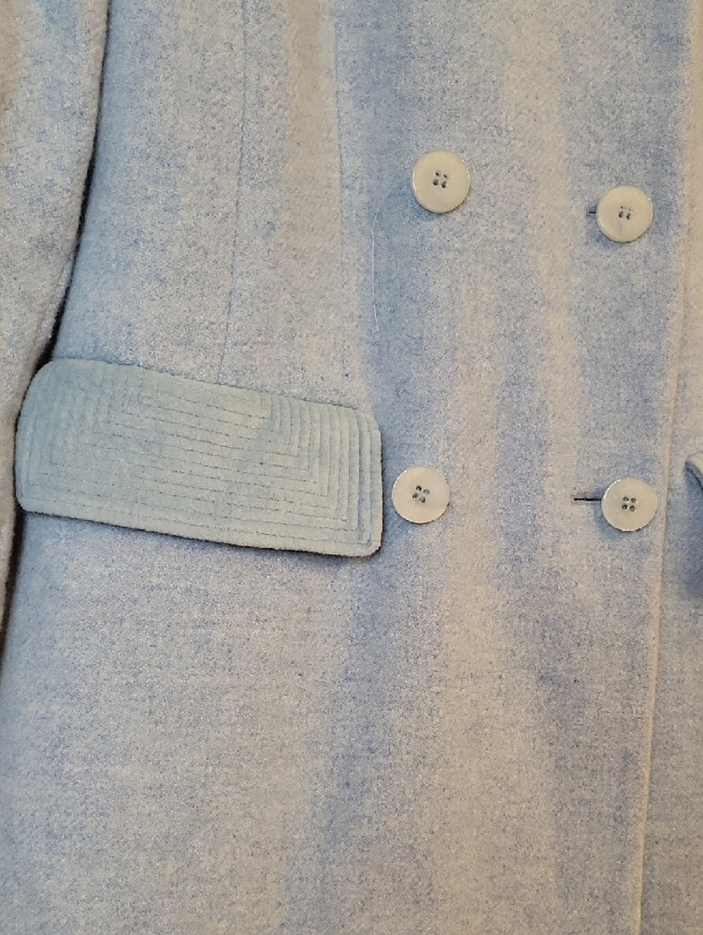 RED Valentino‎ Light Blue Double-Breasted Wool Pea Coat - Picture 4 of 12